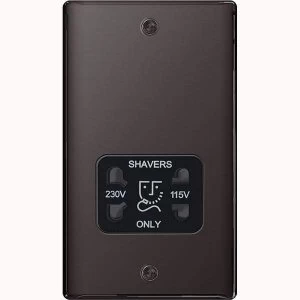 Image of BG Nexus Metal Black Nickel Shaver Socket Black Insert - NBN20B