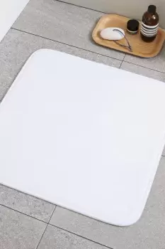 Image of Anti-Bacterial Memory Foam Shower Mat - White - Polyester