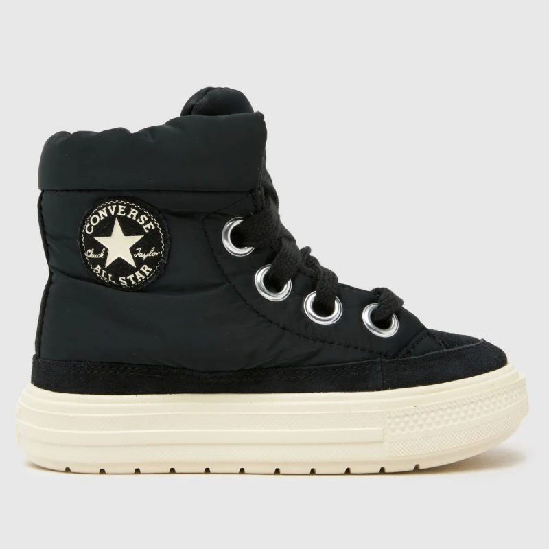 Image of Converse Black All Star Elements Hi Girls Junior Trainers Black UK 12 (EU 30)