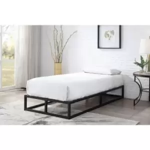 Image of Amersham Low Platform Black Metal Single Bed Frame 3ft - Black