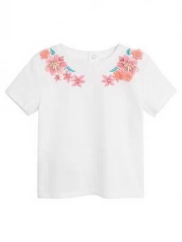 Image of Mango Baby Girls Floral Print T-Shirt - White