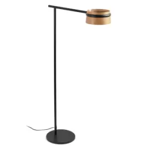 Image of Loop LED Floor Lamp Black, Wood