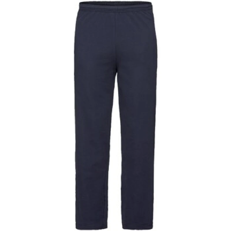 Image of Fruit Of The Loom Fruit of the Loom Men Lightweight Open Hem Jogging Bottoms in Mid Navy Size: large Mid Navy L Male 5063652801697