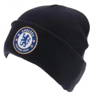Image of Chelsea FC Turned Up Knitted Hat Navy