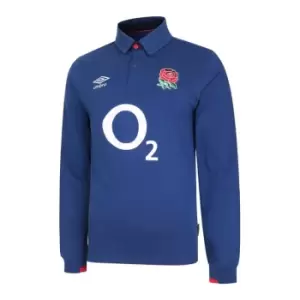 Image of Umbro England Alternate Long Sleeve Classic Rugby Shirt 2020 2021 - Blue