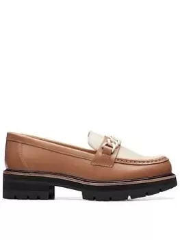 Image of Clarks Orianna Edge Loafers - Praline Combi, Beige, Size 5, Women
