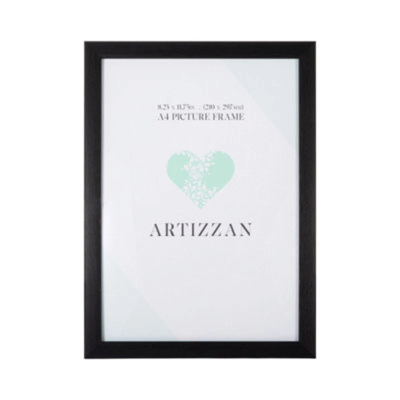 Image of Happy Homewares Modern And Chic Black Veneer Wood Effect A4 Certificate Frame For Wall Or Table