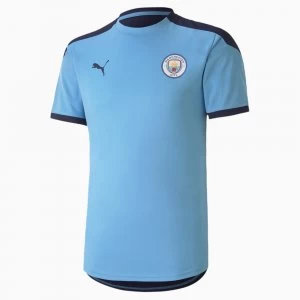 Image of PUMA Man City Training Mens Jersey, Light Blue/Peacoat, size Medium, Clothing
