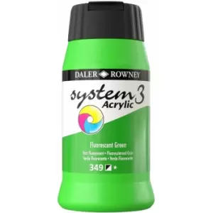 Image of System 3 Acrylic Paint Fluorescent Green (500ml) - Daler Rowney