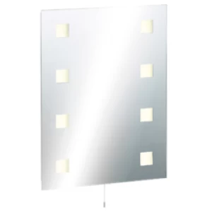 Image of KnightsBridge Illuminated Decorative Bathroom Wall Mirror IP44 Rated with Dual Shaver Socket and Demister