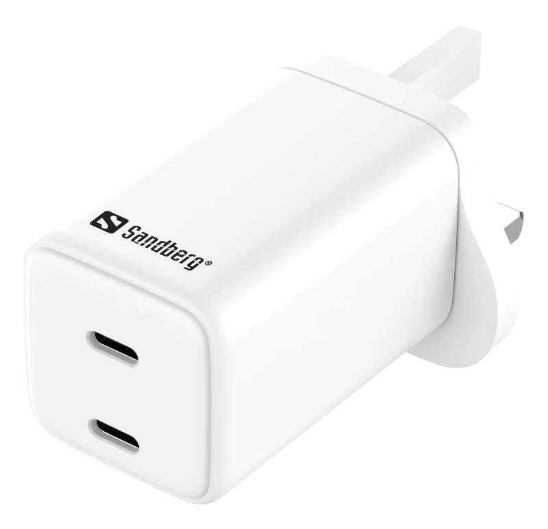 Image of Sandberg AC Charger Dual USB-C PD65W UK