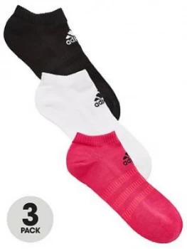 Image of adidas Cushioned Cut Socks 3 Pack - Black/White/Pink/Black/White, Size 4.5-5.5, Women