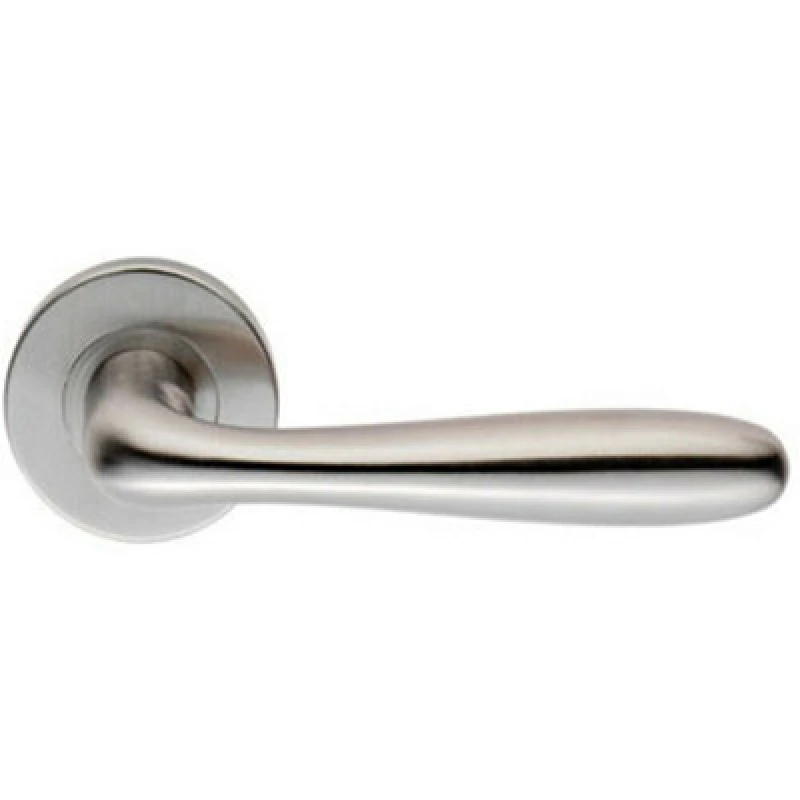 Image of Loops PAIR Smooth Rounded Bar Handle on 8mm Round Rose Concealed Fix Satin Steel Metallics