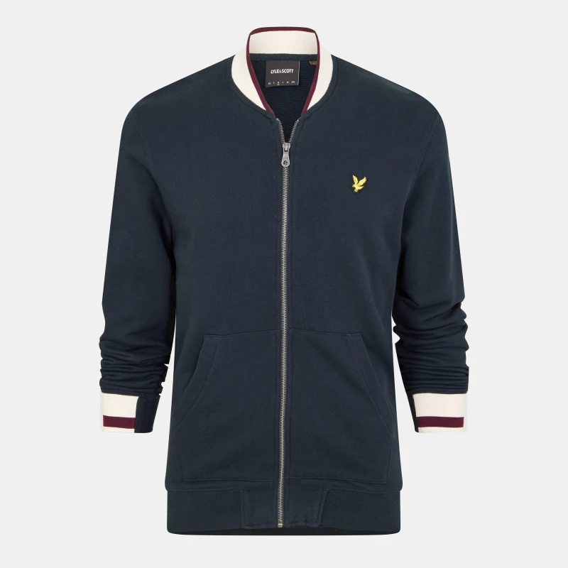 Image of Lyle and Scott Mens Jersey Bomber Jacket Dark Navy male S