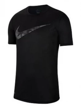 Image of Nike Training Camo Swoosh T-Shirt - Black