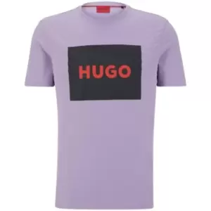 Image of Hugo Dulive Box Logo T Shirt - Purple