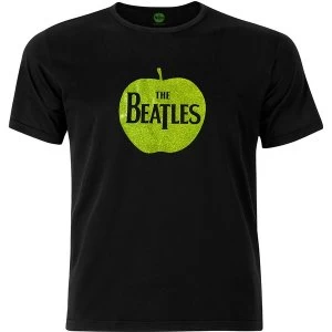 Image of The Beatles - Apple Logo Unisex Medium T-Shirt - Black