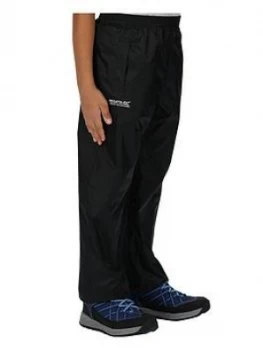 Image of Regatta Kids Pack-it Overtrousers - Black, Size 13 Years