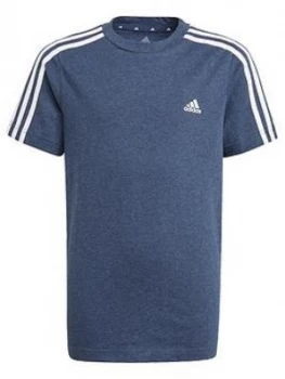Image of adidas Boys Junior B Bl Tee, Navy/White, Size 5-6 Years
