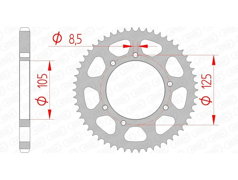 Image of AFAM 47200-50 Chain Sprocket Steel Chain Sprocket (5479)