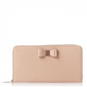Image of Ted Baker Rouxi Bow Leather Zip Around Purse - taupe
