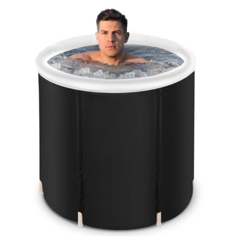 Image of Gr8 Home Ice Bath Tub Spa for Cold Water Therapy Recovery Plunge Pool With Lid Black unisex