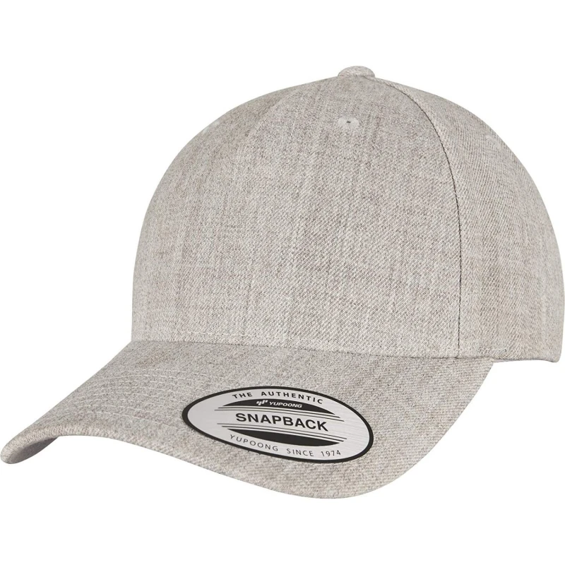 Image of Yupoong Flexfit 5 Panel Snapback Cap in Grey Grey Unisex One Size