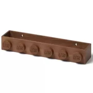 Image of LEGO Storage 1x6 Wooden Book Rack (Hand Made From Red Oak) - Dark Stained