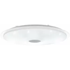 Image of Wall Flush Ceiling Light White Shade White Silver Plastic Crystal Effect LED 80W