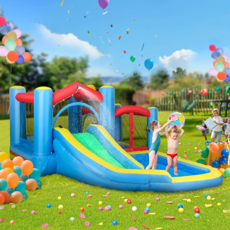 Image of AIYAPLAY AIYAPLAY Inflatable Bouncy Castle with 550W Blower, 385 x 290 x 180 cm