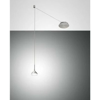 Image of Fabas Luce Lighting - Fabas Luce Isabella LED Dome Pendant Ceiling Lights Satin Aluminum Glass