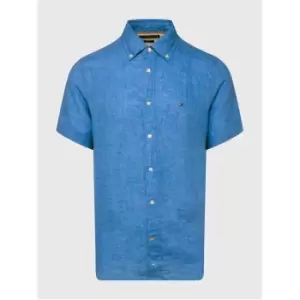 Image of Tommy Hilfiger Pigment Dyed Linen Rf Shirt S/S - Blue