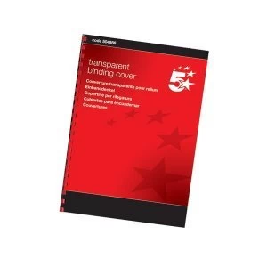 Image of 5 Star Office Comb Binding Covers PVC 250 micron A4 Clear Pack 100