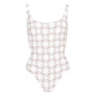 Image of Guess Logomania Swimsuit - Cream A009