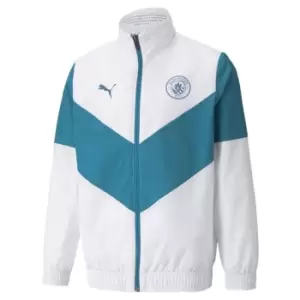 Image of Puma Manchester City Pre Match Jacket 2021 2022 Junior Boys - White