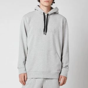 Image of Calvin Klein Mens Pullover Chest Logo Hoodie - Grey Heather - M