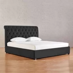 Image of Envisage Trade - Kelist Upholstered Beds - Plush Velvet, Super King Size Frame, Black - Black