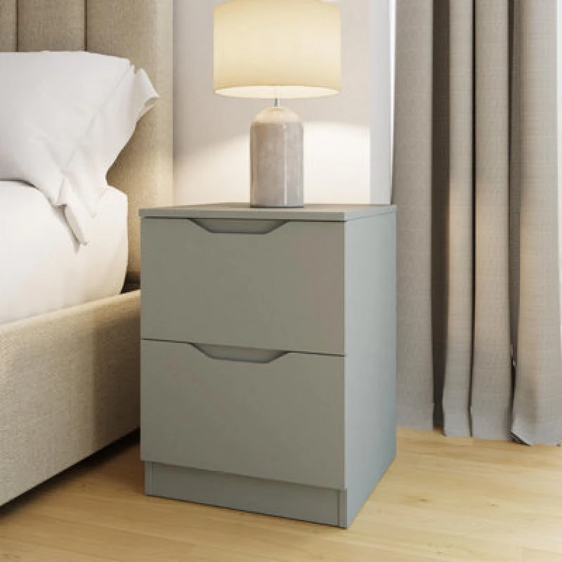 Image of FWStyle FWStyle Green Bedside Table Modern Nightstand 2 Drawer Green One Size Unisex 5056413129512