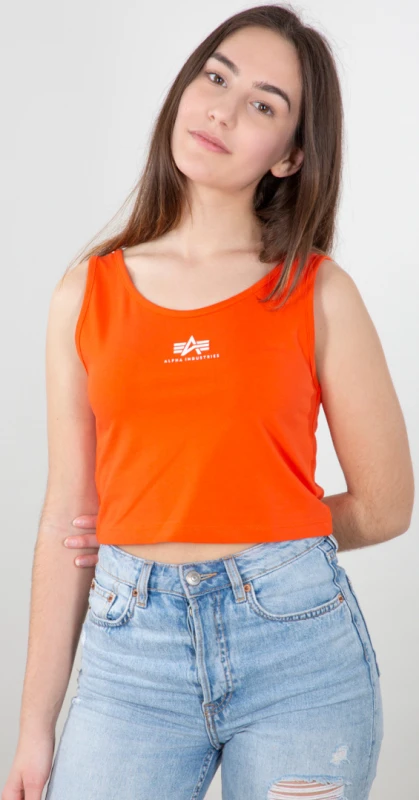 Image of Alpha Industries Basic Crop SL Ladies Tank Top, red, Size S for Women