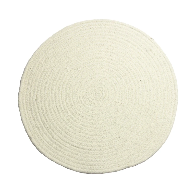 Image of Esselle Tweed Round Placemat 2 Pack in Cream Cream Unisex