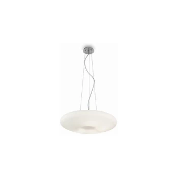 Image of Ideal Lux Lighting - Ideal Lux Glory - 5 Light Large Ceiling Pendant White, E27