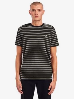 Image of Fred Perry Fine Stripe T-Shirt - Green Size M Men