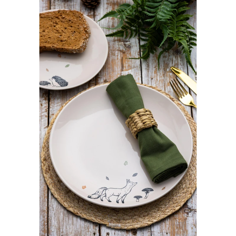 Image of PRICE & KENSINGTON Set of 4 Woodland Dinner Plates Multi-Coloured ONE SIZE