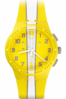 Image of Mens Swatch Chronoplastic - Amorgos Chronograph Watch SUSJ100