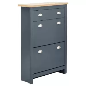 Image of GFW Lancaster 2 Door 1 Drawer Shoe Cabinet - Slate Blue