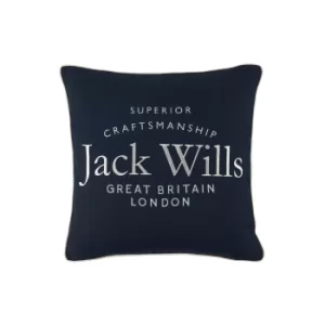 Image of Jack Wills Embroidered Logo Filled Cushion
