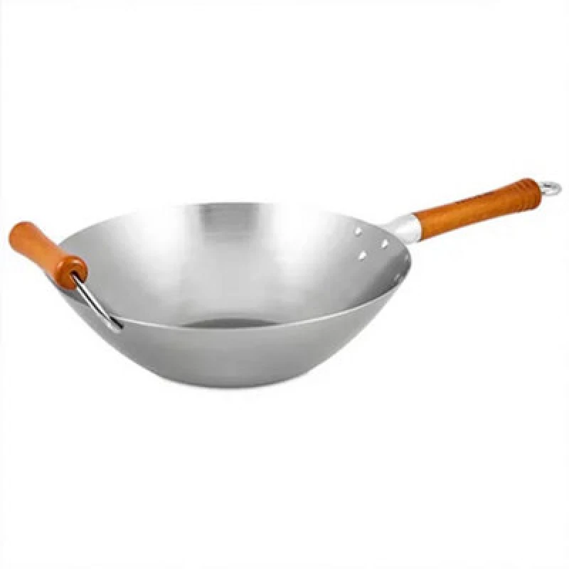 Image of Ken Hom Excellence Carbon Steel Seasoning Wok 32cm - Silver Silver