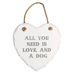 Image of Sass & Belle All You Need Is Love And A Dog Heart Plaque