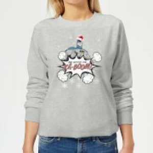 Image of DC Batman Be Good Womens Christmas Sweatshirt - Grey - M