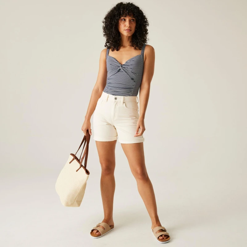 Image of Regatta Womens Sakari One Piece Swimsuit Navy/White Seer female 8